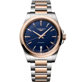 Longines Conquest orologio da uomo L3.860.3.98.7, quadrante blu, cinturino in acciaio inossidabile argento
