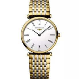 Longines La Grande Classique orologio da donna L4.512.2.11.7, quadrante bianco, cinturino in acciaio inossidabile oro