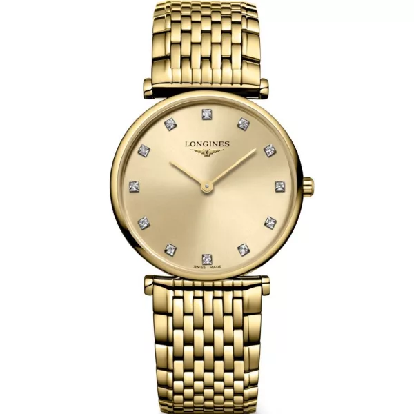 Longines La Grande Classique orologio da donna L4.512.2.37.8, cinturino in acciaio inossidabile oro