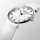 Longines La Grande Classique orologio da donna L4.512.4.87.0, cinturino in pelle bianco