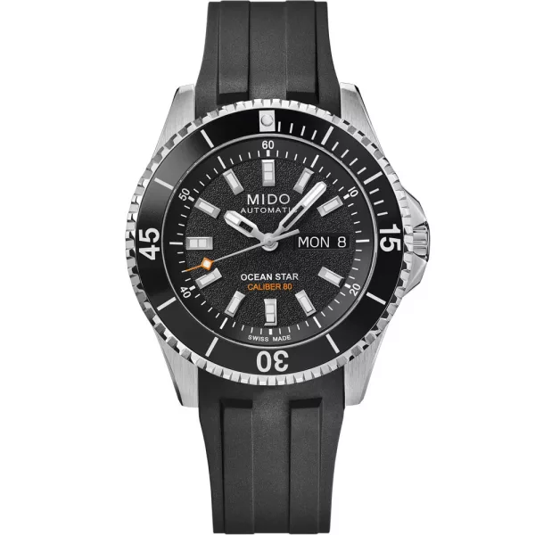 Mido Ocean Star 200 orologio da uomo M026.930.17.051.00, quadrante nero, cinturino in silicone nero