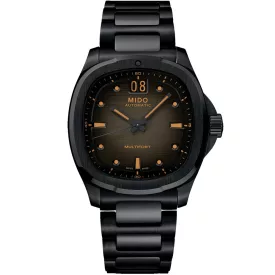Mido Multifort TV Big Date orologio da uomo M049.526.33.081.00, quadrante marrone, cinturino in acciaio inossidabile nero