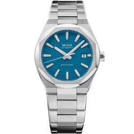 Mido Multifort 8 One Crown orologio da uomo M055.507.11.041.00, quadrante blu, cinturino in acciaio inossidabile argento