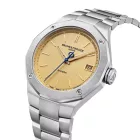 Baume & Mercier Riviera Baumatic orologio da uomo M0A10822, quadrante oro, cinturino in acciaio inossidabile argento