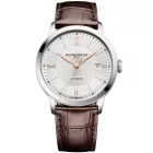 Baume & Mercier Classima orologio da uomo M0A10853, quadrante argento, cinturino in pelle marrone