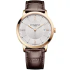 Baume & Mercier Classima orologio da uomo M0A10857, quadrante argento, cinturino in pelle marrone