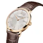Baume & Mercier Classima orologio da uomo M0A10857, quadrante argento, cinturino in pelle marrone