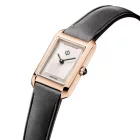 Baume & Mercier Hampton orologio da donna M0A10861, quadrante argento, cinturino in pelle nero