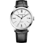 Baume & Mercier Classima orologio da uomo M0A10874, quadrante bianco, cinturino in pelle nero