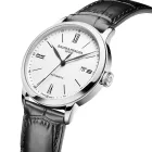 Baume & Mercier Classima orologio da uomo M0A10874, quadrante bianco, cinturino in pelle nero