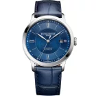 Baume & Mercier Classima orologio da uomo M0A10879, quadrante blu, cinturino in pelle blu