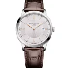 Baume & Mercier Classima orologio da uomo M0A10882, quadrante argento, cinturino in pelle marrone
