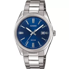 Casio Classic orologio da uomo MTP-1302PD-2AVEF, quadrante blu, cinturino in acciaio inossidabile argento