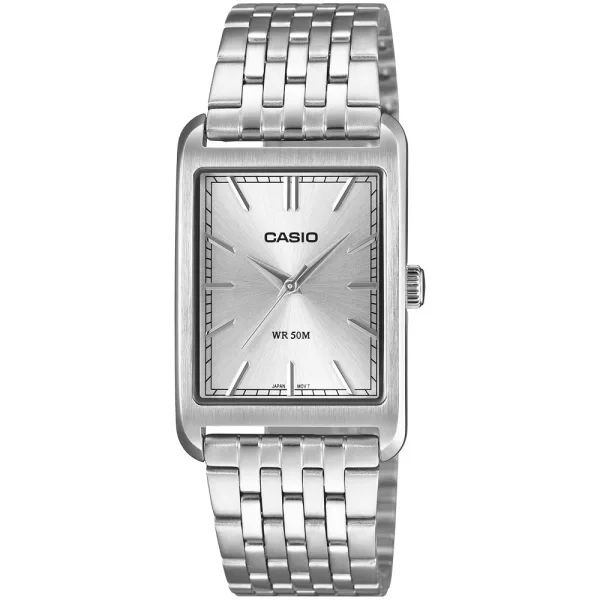 Casio Collection orologio da uomo MTP-B215D-7AVER, quadrante argento, cinturino in acciaio inossidabile argento