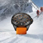Norqain Adventure Limited Edition orologio da uomo N1300.08B01.B01.R02, quadrante nero, cinturino in silicone giallo