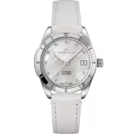 Norqain Adventure Sport 37mm orologio da donna N1800.08S14.W01.S02, cinturino in pelle bianco