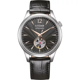 Citizen Automatic orologio da uomo NH9131-14E, quadrante nero, cinturino in pelle nero
