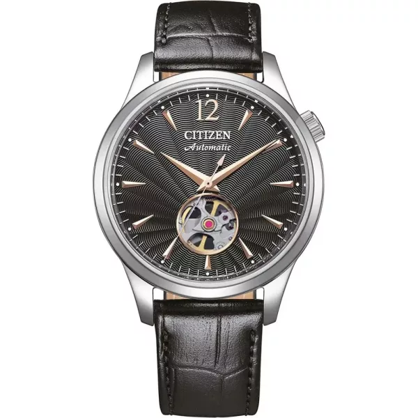 Citizen Automatic orologio da uomo NH9131-14E, quadrante nero, cinturino in pelle nero