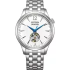 Citizen Automatic orologio da uomo NH9131-73A, quadrante bianco, cinturino in acciaio inossidabile argento
