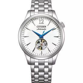 Citizen Automatic orologio da uomo NH9131-73A, quadrante bianco, cinturino in acciaio inossidabile argento