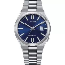 Citizen Automatic orologio da uomo NJ0150-81L, quadrante blu, cinturino in acciaio inossidabile argento