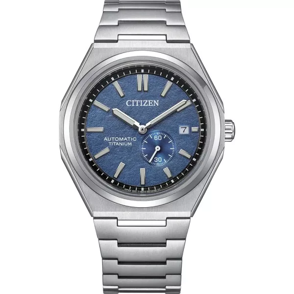 Citizen Automatic orologio da uomo NJ0180-80L, quadrante blu, cinturino in titanio argento
