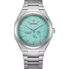 Citizen Automatic orologio da uomo NJ0180-80M, quadrante turchese, cinturino in titanio argento