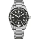Citizen Automatic orologio da uomo NJ0221-50E, quadrante nero, cinturino in acciaio inossidabile argento