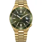 Citizen Automatic Tsuyosa orologio da uomo NJ0232-53X, quadrante verde, cinturino in acciaio inossidabile oro