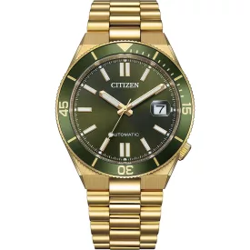 Citizen Automatic Tsuyosa orologio da uomo NJ0232-53X, quadrante verde, cinturino in acciaio inossidabile oro