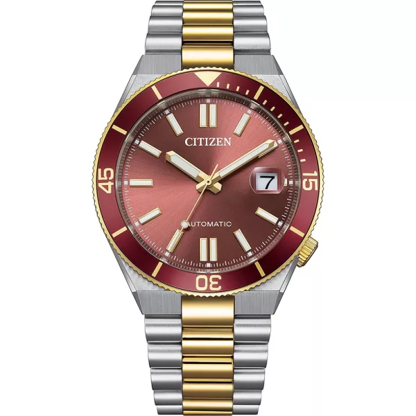 Citizen Automatic Tsuyosa orologio da uomo NJ0234-58X, quadrante bordeaux, cinturino in acciaio inossidabile argento