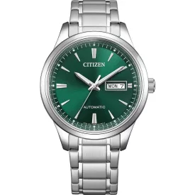 Citizen Automatic orologio da uomo NY4058-79X, quadrante verde, cinturino in acciaio inossidabile argento