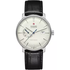 Rado Coupole Automatic Power Reserve orologio da uomo R22878045, quadrante bianco, cinturino in pelle nero