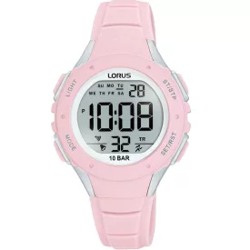 Lorus Kids orologio per bambini R2367PX-9, quadrante bianco, cinturino in silicone rosa