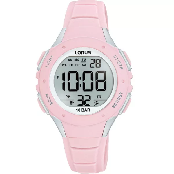 Lorus Kids orologio per bambini R2367PX-9, quadrante bianco, cinturino in silicone rosa