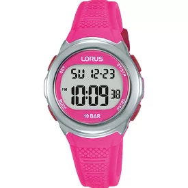 Lorus Kids orologio per bambini R2395NX-9, quadrante rosa, cinturino in silicone rosa