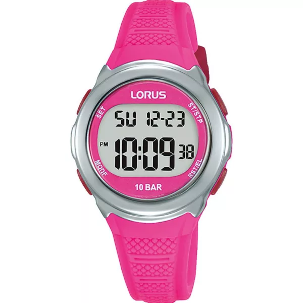 Lorus Kids orologio per bambini R2395NX-9, quadrante rosa, cinturino in silicone rosa