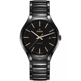 Rado True Automatic orologio unisex R27056162, quadrante nero, cinturino in titanio nero