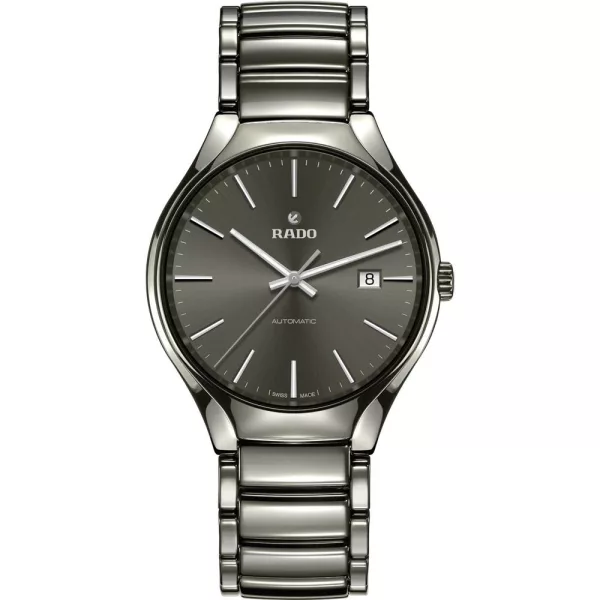Rado True Automatic orologio unisex R27057102, quadrante grigio, cinturino in titanio grigio