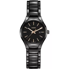 Rado True orologio da donna R27059162, quadrante nero, cinturino in ceramica nero