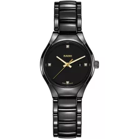 Rado True Diamonds orologio da donna R27059712, cinturino in titanio nero