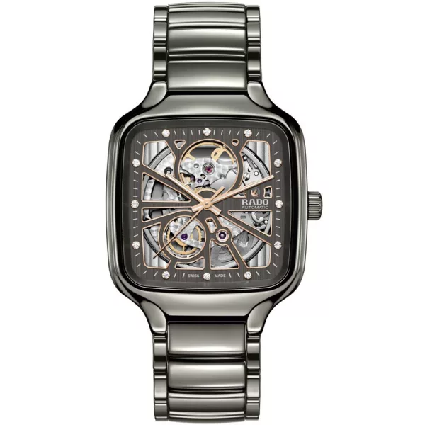 Rado True Square Automatic orologio unisex R27083712, cinturino in ceramica grigio