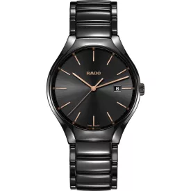 Rado True orologio unisex R27238162, quadrante nero, cinturino in titanio nero