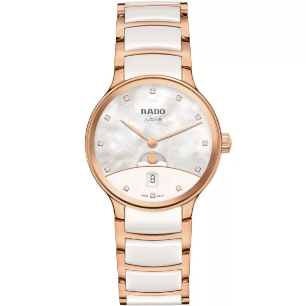 Rado Centrix Moonphase orologio da donna R30232922, cinturino in acciaio inossidabile oro rosa