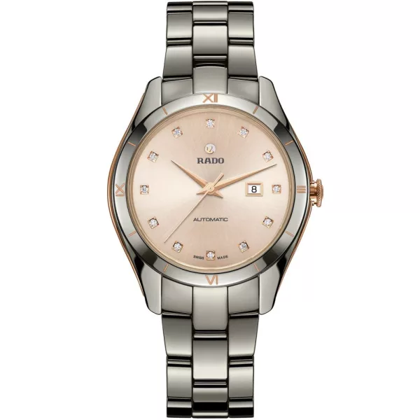 Rado HyperChrome Automatic Diamonds orologio da donna R32043712, cinturino in titanio grigio