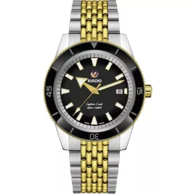 Rado Captain Cook orologio da uomo R32138153, quadrante nero, cinturino in acciaio inossidabile oro