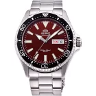 Orient Mako III Kamasu orologio da uomo RA-AA0003R39B, quadrante rosso, cinturino in acciaio inossidabile argento