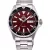 Orient Mako III Kamasu orologio da uomo RA-AA0003R39B, quadrante rosso, cinturino in acciaio inossidabile argento