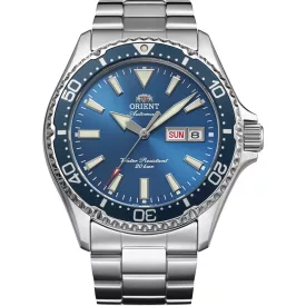 Orient Mako III Kamasu orologio da uomo RA-AA0824L39B, quadrante blu, cinturino in acciaio inossidabile argento