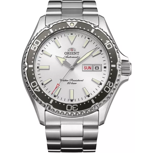 Orient Mako III Kamasu orologio da uomo RA-AA0825S39B, quadrante argento, cinturino in acciaio inossidabile argento